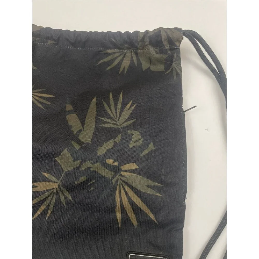 Billabong Drawstring Backpack Gym Sports Yoga Black Gray Canvas